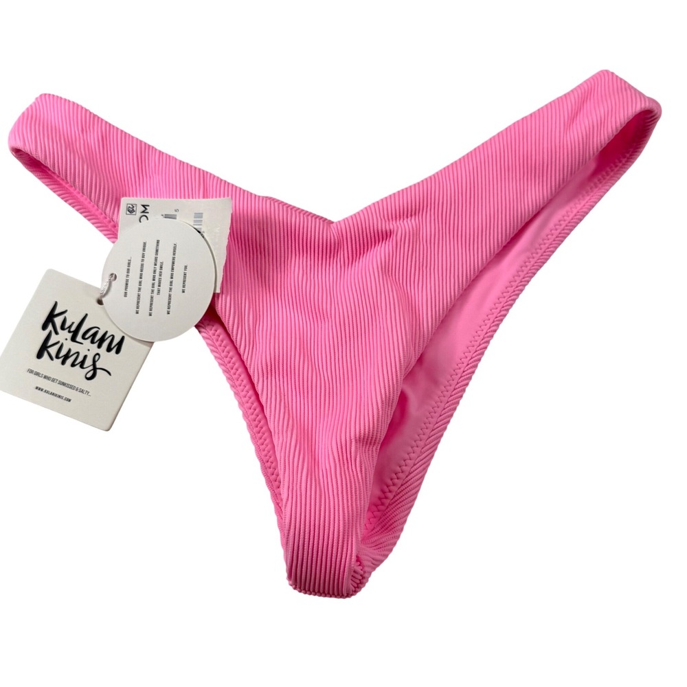 Kulani Kinis Pink Ribbed Bikini Bottom